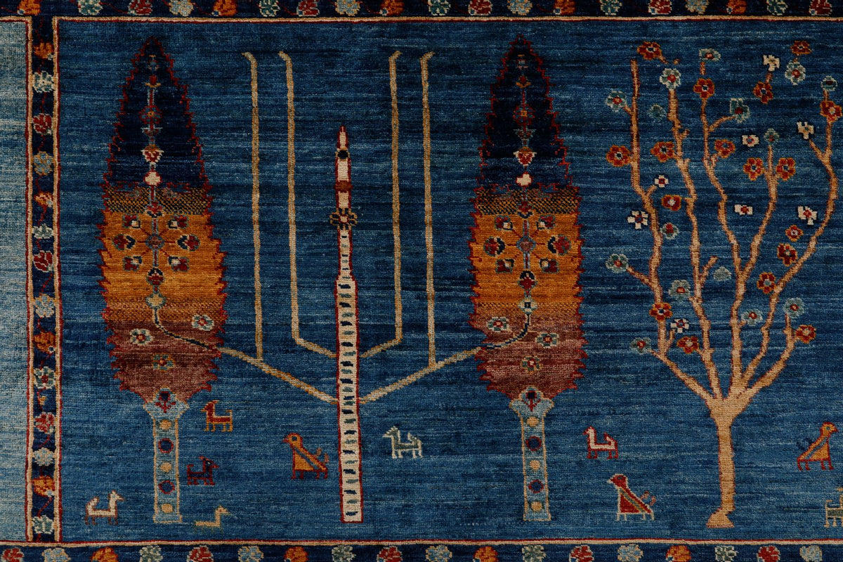 8x10 Blue and Multicolor Anatolian Traditional Rug