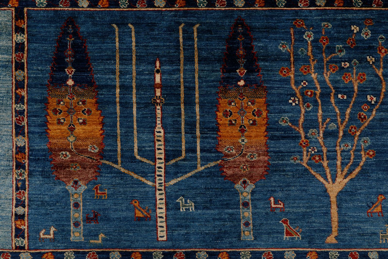 8x10 Blue and Multicolor Anatolian Traditional Rug