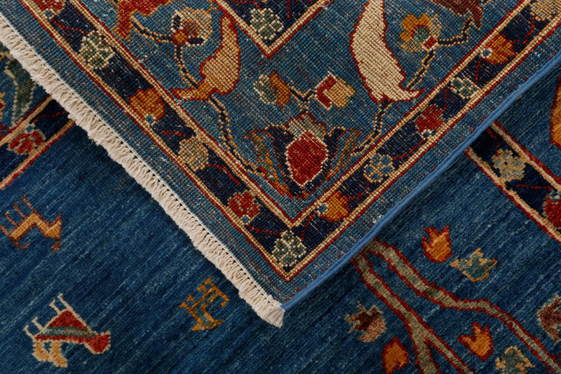 8x10 Blue and Multicolor Anatolian Traditional Rug