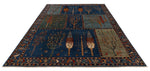 8x10 Blue and Multicolor Anatolian Traditional Rug