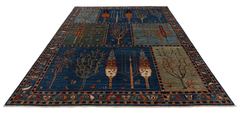8x10 Blue and Multicolor Anatolian Traditional Rug
