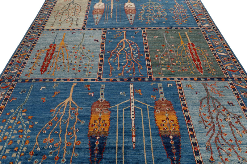 8x10 Blue and Multicolor Anatolian Traditional Rug