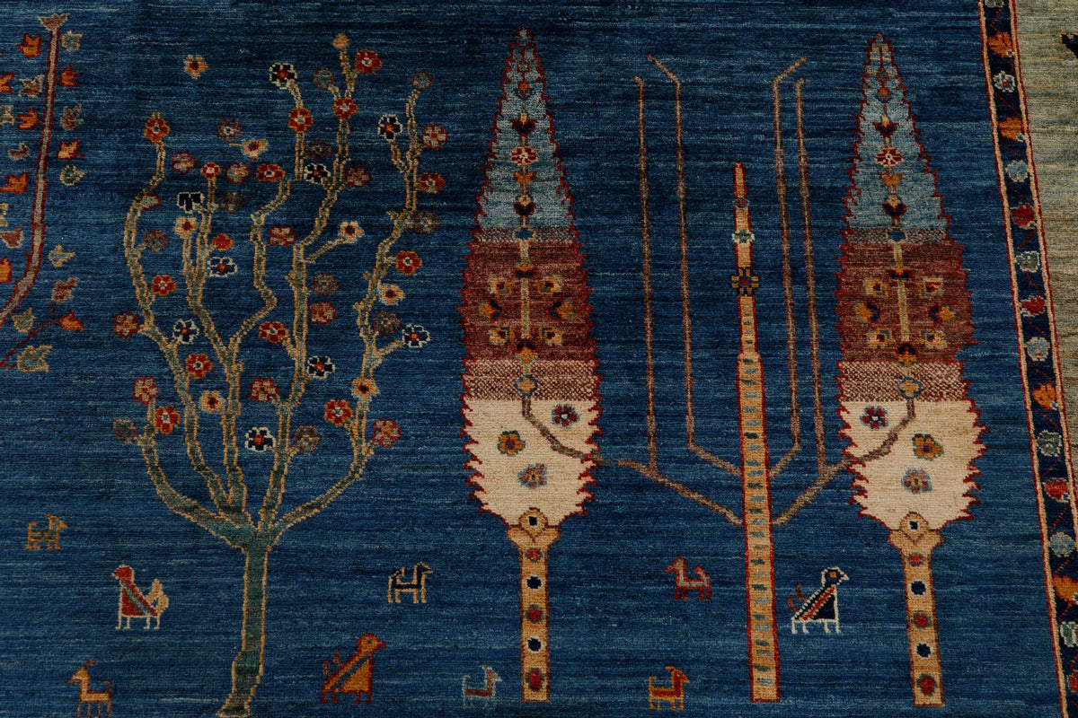 8x10 Blue and Multicolor Anatolian Traditional Rug
