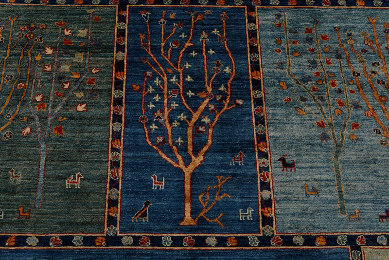 8x10 Blue and Multicolor Anatolian Traditional Rug