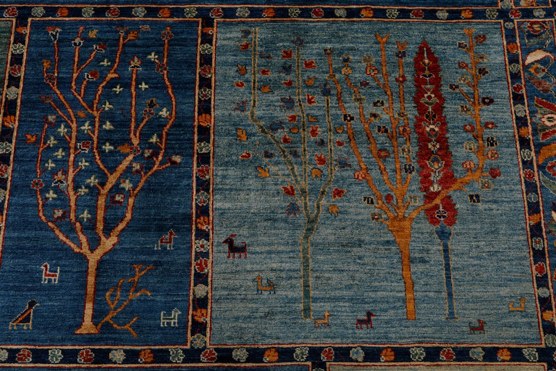 8x10 Blue and Multicolor Anatolian Traditional Rug