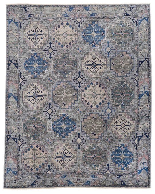 8x10 Gray and Blue Anatolian Traditional Rug
