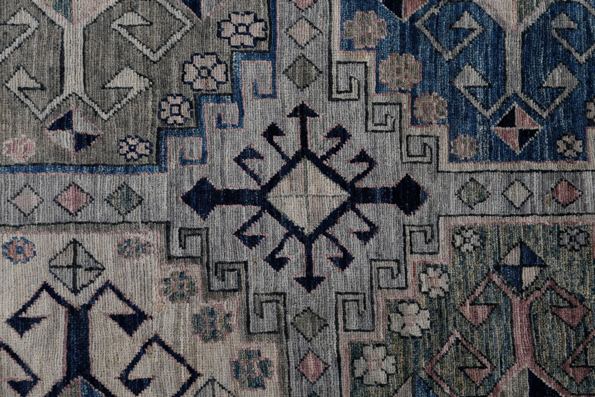 8x10 Gray and Blue Anatolian Traditional Rug