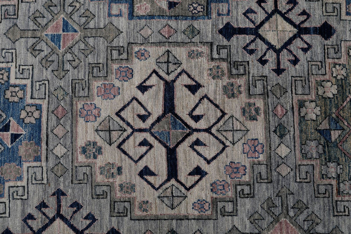 8x10 Gray and Blue Anatolian Traditional Rug