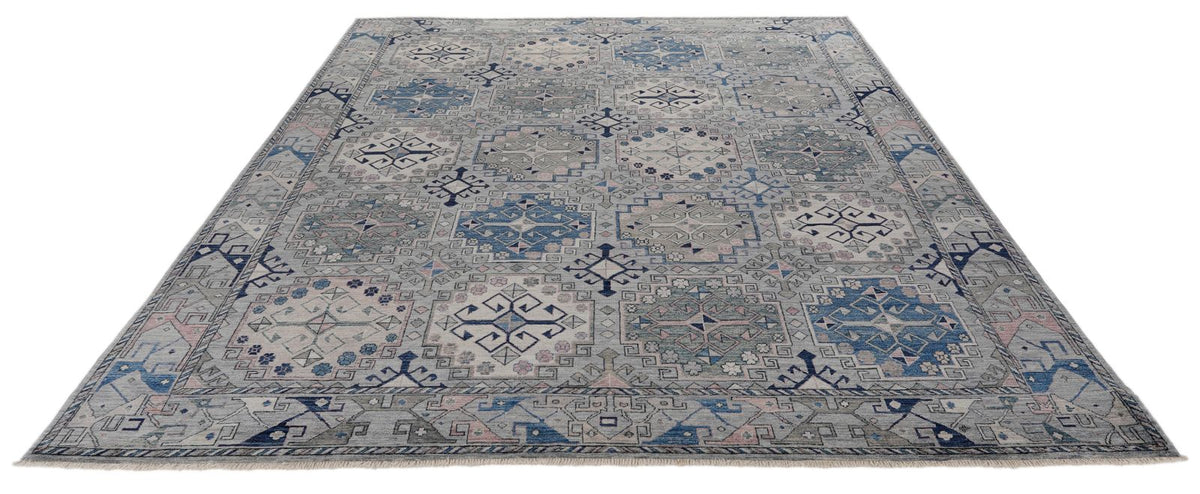 8x10 Gray and Blue Anatolian Traditional Rug