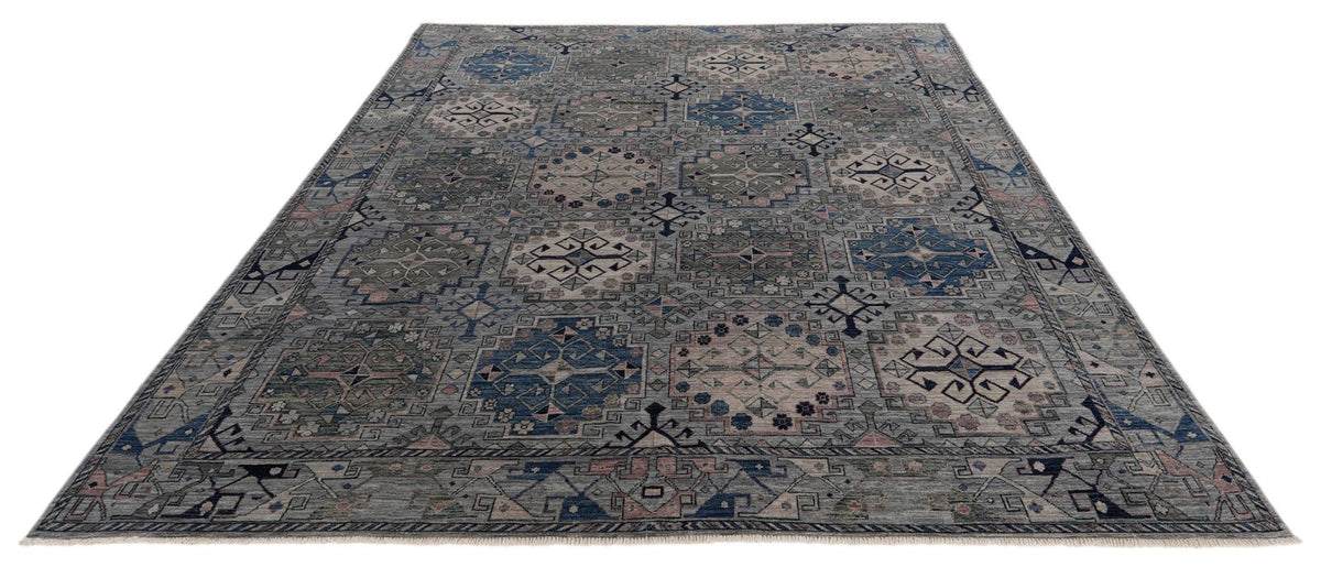 8x10 Gray and Blue Anatolian Traditional Rug