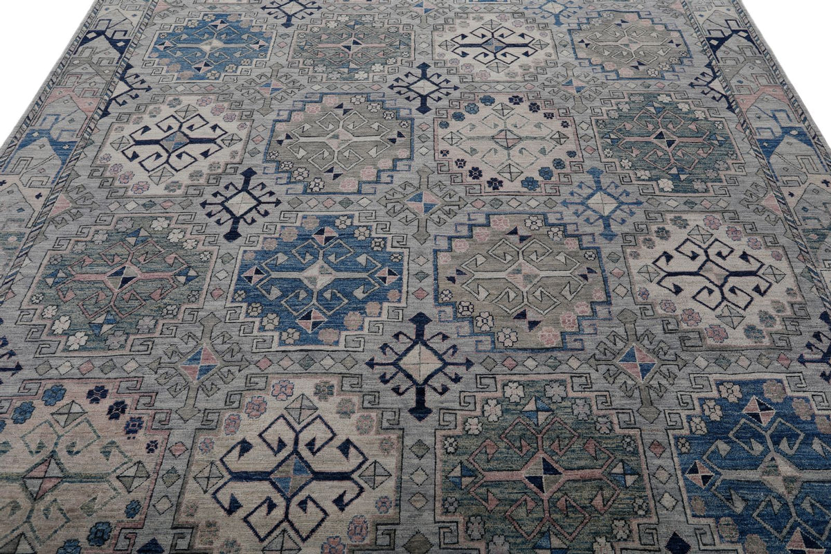 8x10 Gray and Blue Anatolian Traditional Rug