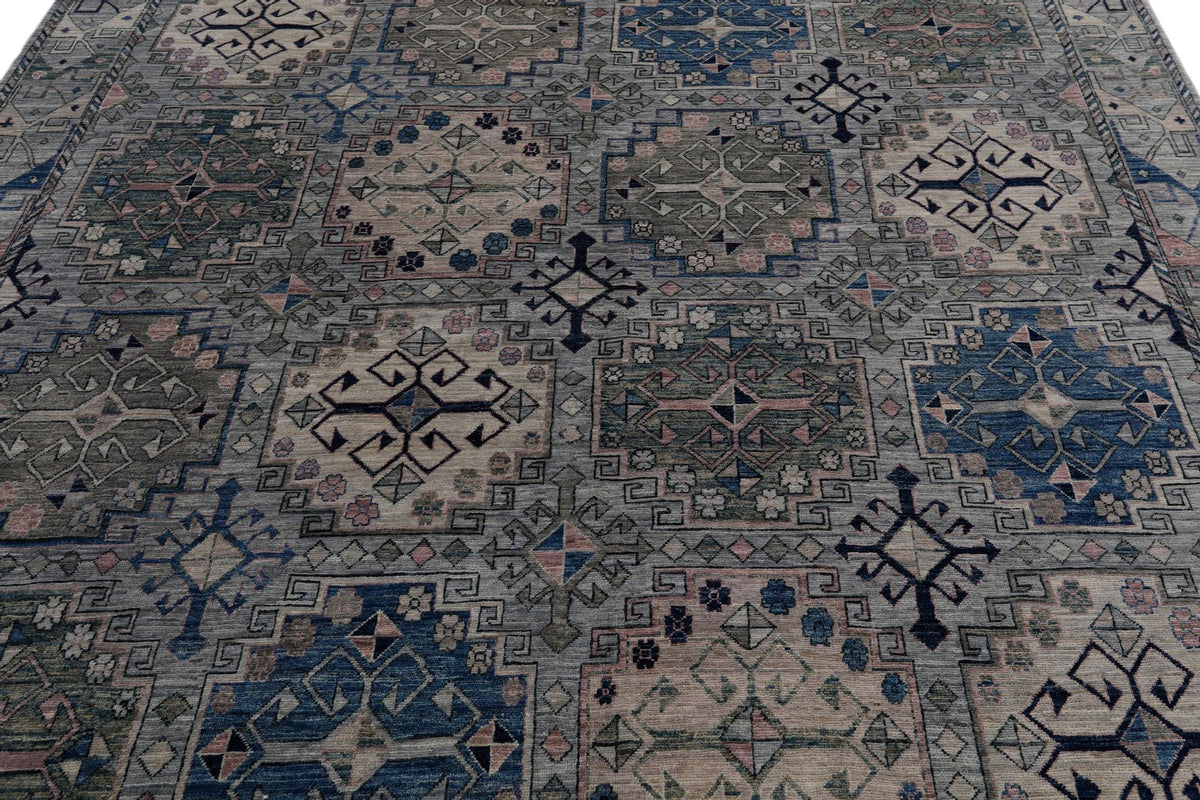8x10 Gray and Blue Anatolian Traditional Rug