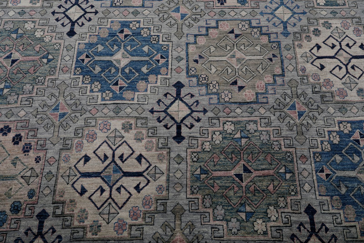 8x10 Gray and Blue Anatolian Traditional Rug