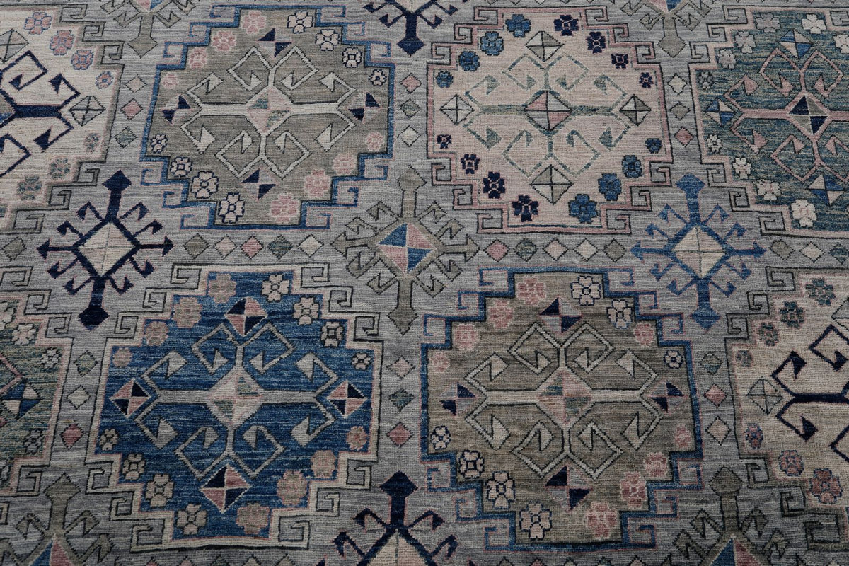 8x10 Gray and Blue Anatolian Traditional Rug