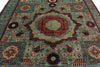 8x10 Blue and Multicolor Turkish Tribal Rug