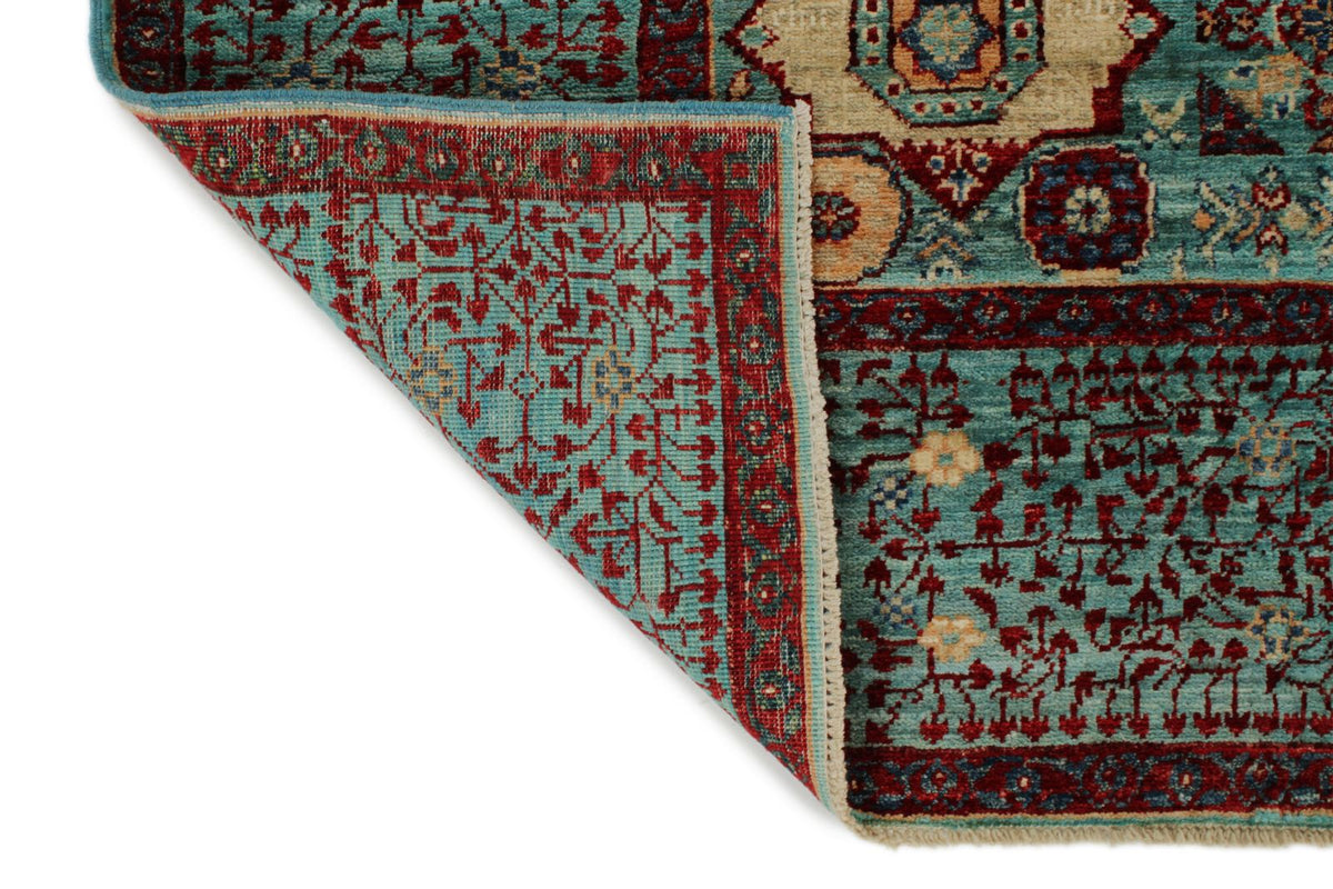 8x10 Blue and Multicolor Turkish Tribal Rug