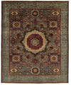 8x10 Light Gray and Light Gray Turkish Tribal Rug