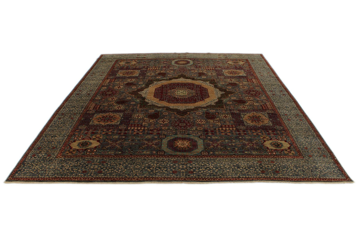 8x10 Light Gray and Light Gray Turkish Tribal Rug