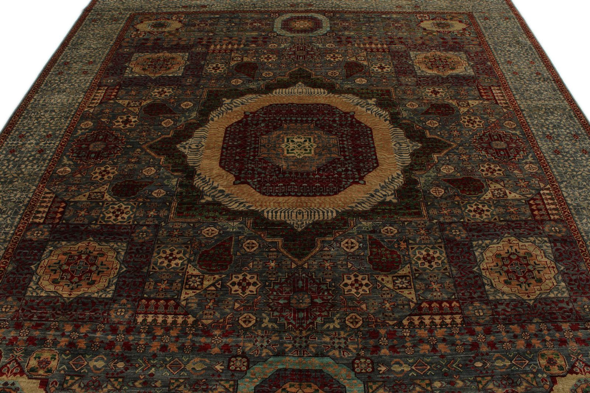 8x10 Light Gray and Light Gray Turkish Tribal Rug