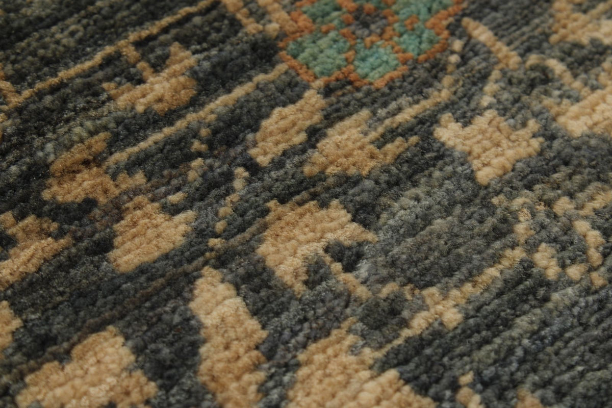 8x10 Light Gray and Light Gray Turkish Tribal Rug