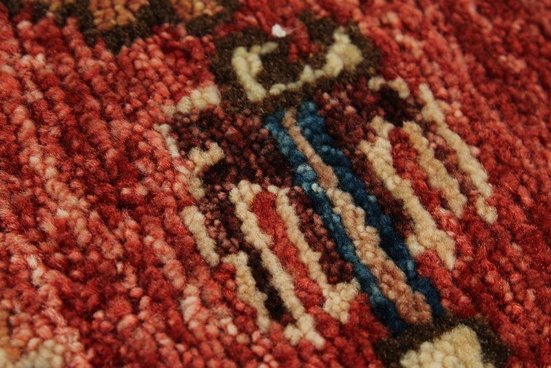 8x10 Ivory and Red Anatolian Traditional Rug