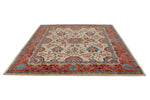8x10 Ivory and Red Anatolian Traditional Rug