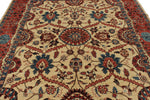 8x10 Ivory and Red Anatolian Traditional Rug