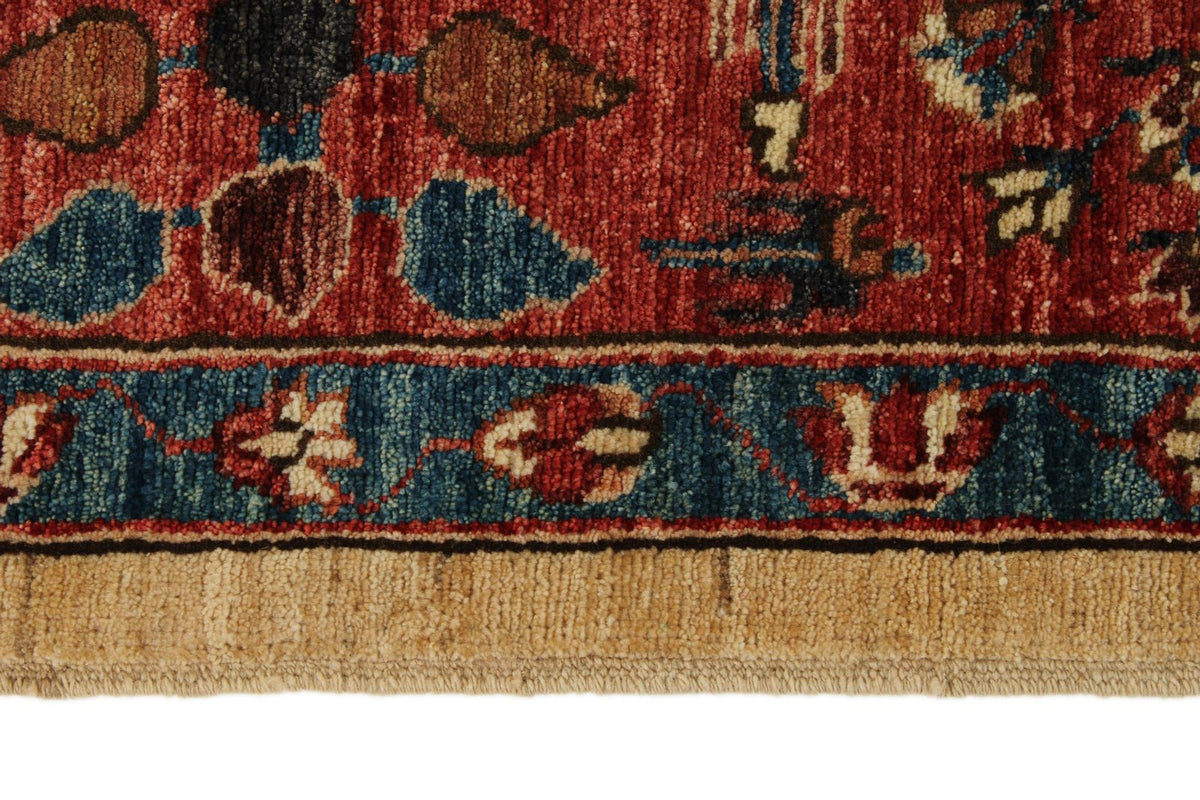8x10 Ivory and Red Anatolian Traditional Rug