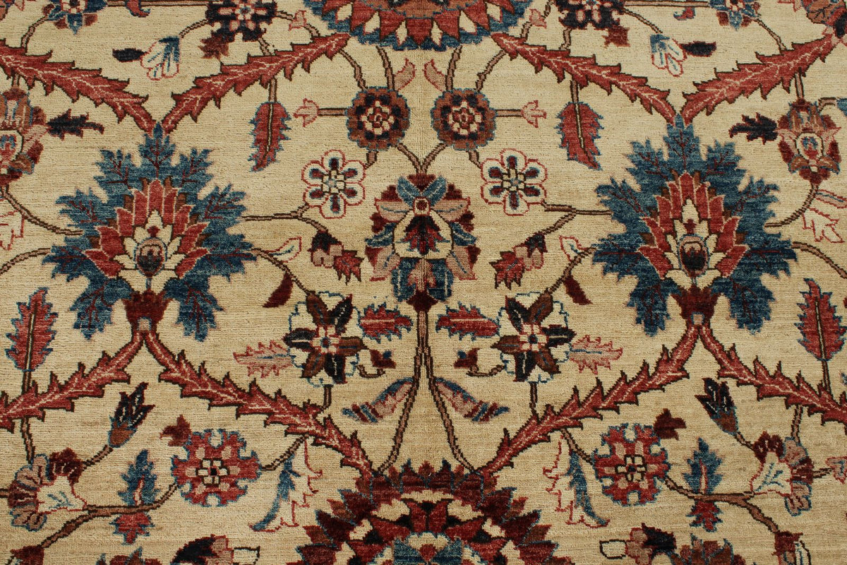 8x10 Ivory and Red Anatolian Traditional Rug