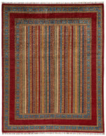8x10 Multicolor and Red Tribal Rug