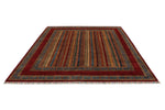 8x10 Multicolor and Red Tribal Rug