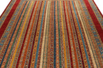 8x10 Multicolor and Red Tribal Rug