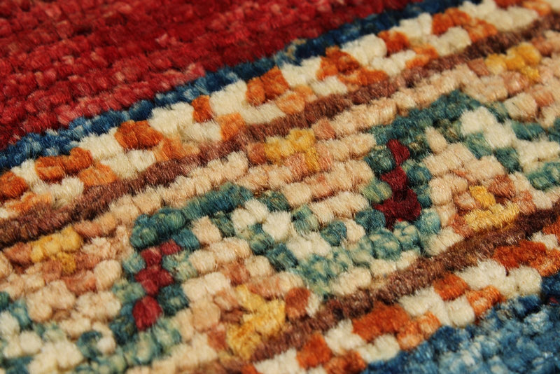 8x10 Multicolor and Red Tribal Rug