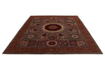8x10 Burgundy and Brown Turkish Tribal Rug