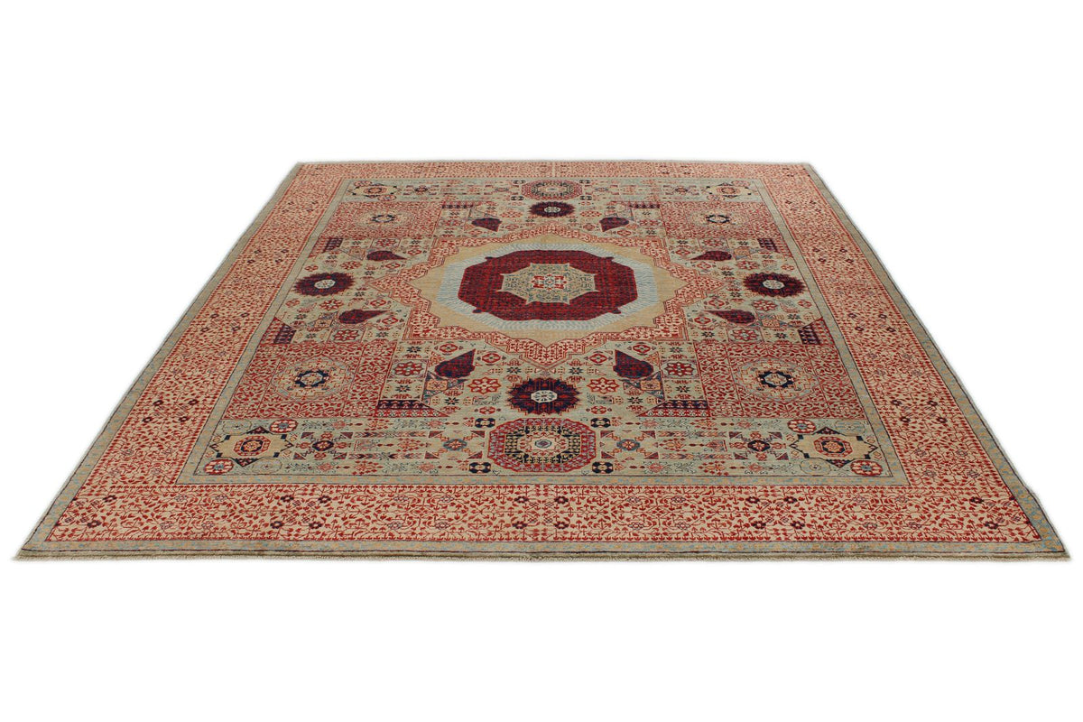 8x9 Green and Ivory Anatolian Traditional Rug