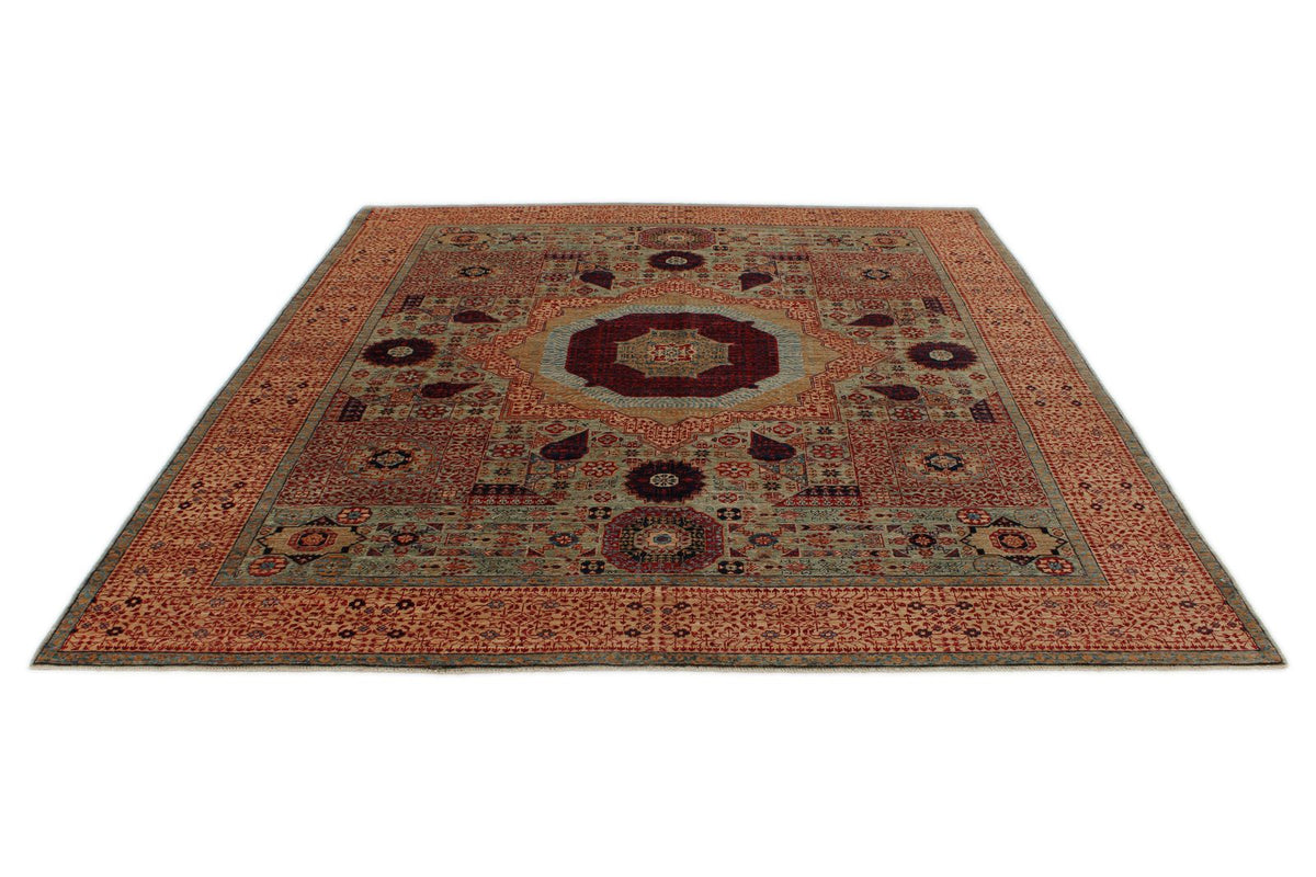 8x9 Green and Ivory Anatolian Traditional Rug