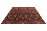 8x10 Red and Multicolor Modern Contemporary Rug