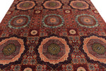 8x10 Red and Multicolor Modern Contemporary Rug