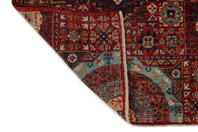 8x10 Red and Multicolor Modern Contemporary Rug