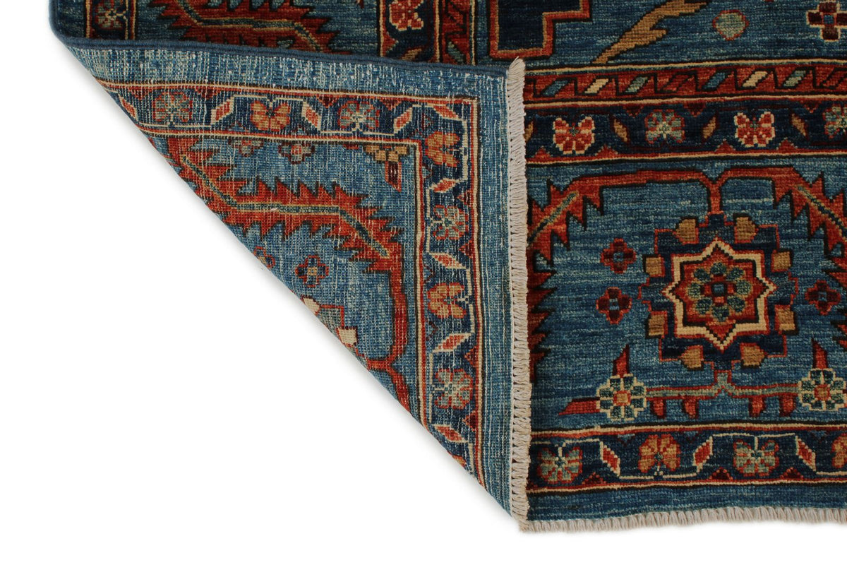 8x10 Navy and Multicolor Anatolian Traditional Rug