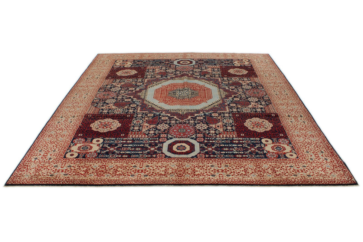 8x10 Brown and Ivory Turkish Tribal Rug
