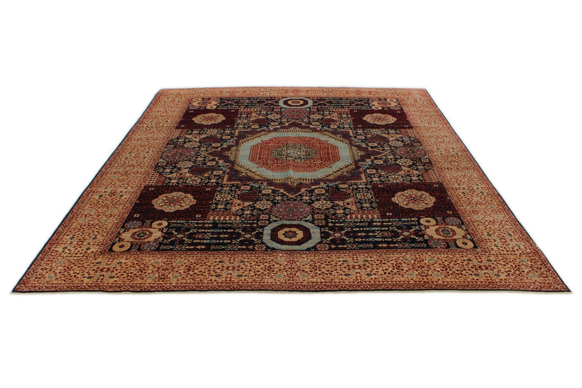 8x10 Brown and Ivory Turkish Tribal Rug