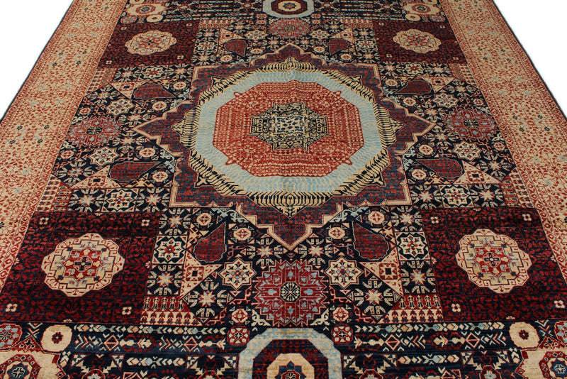 8x10 Brown and Ivory Turkish Tribal Rug