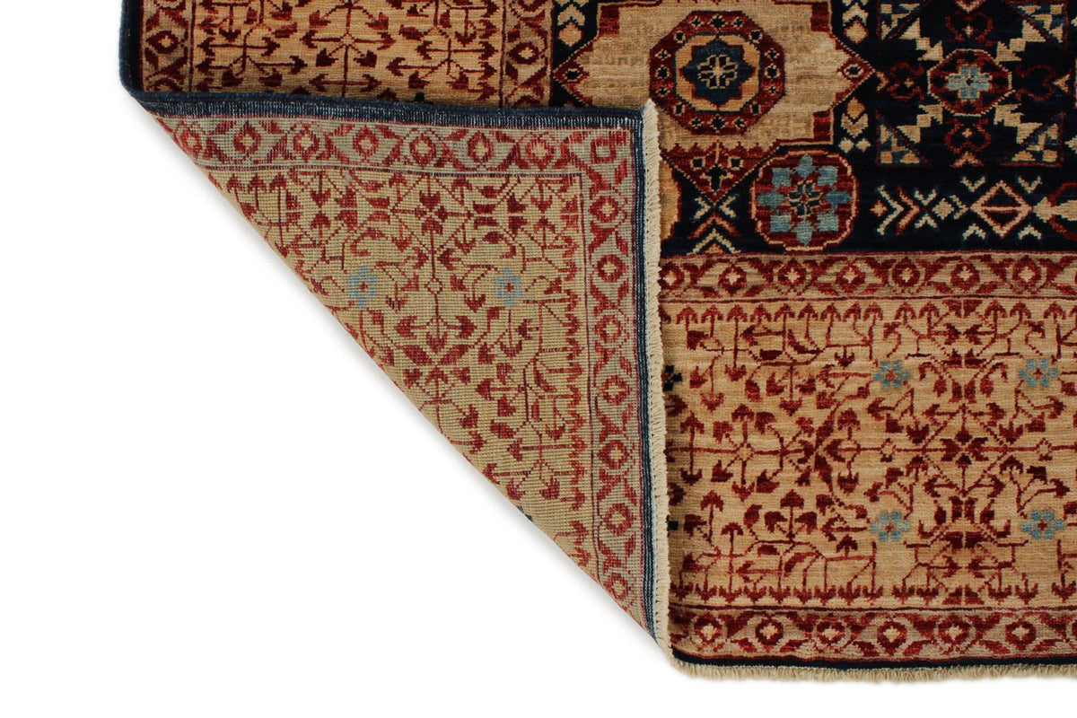 8x10 Brown and Ivory Turkish Tribal Rug
