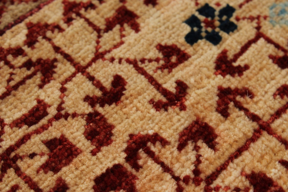 8x10 Brown and Ivory Turkish Tribal Rug