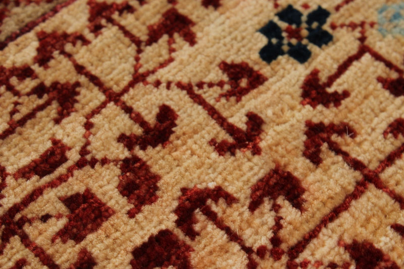 8x10 Brown and Ivory Turkish Tribal Rug