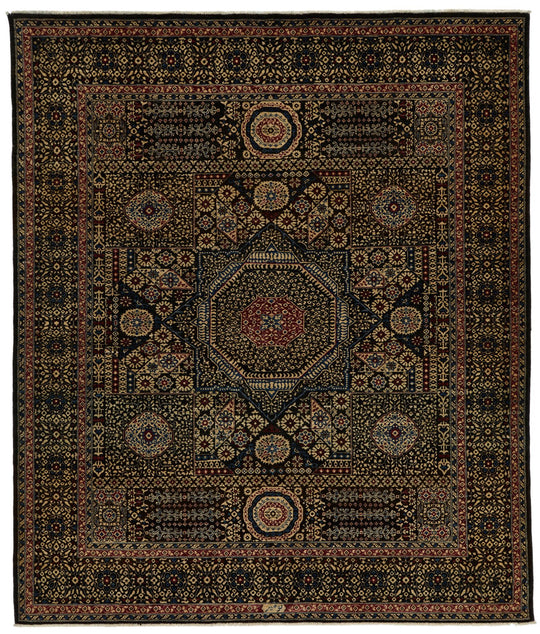 8x10 Brown and Gold Turkish Tribal Rug