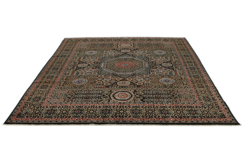 8x10 Brown and Gold Turkish Tribal Rug