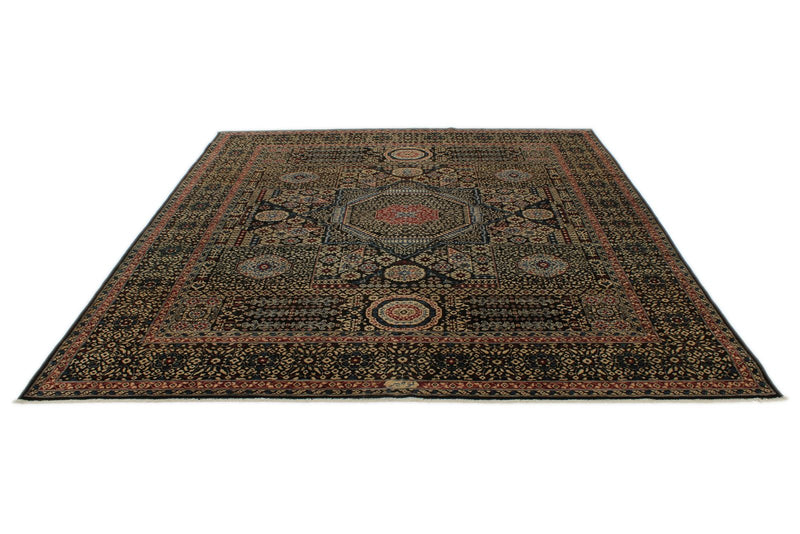 8x10 Brown and Gold Turkish Tribal Rug