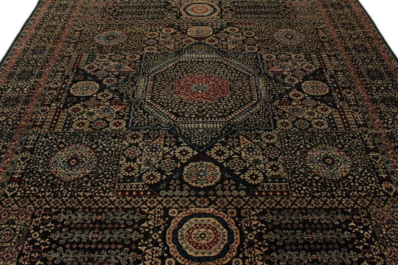8x10 Brown and Gold Turkish Tribal Rug